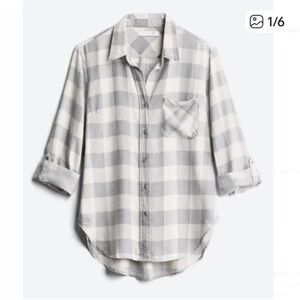 BILLY T Mabry Chambray
Relaxed Button Down Top grey flannel casual revolve $128